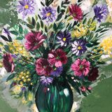 Tableau peinture fleurs