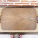 Vintage large Art Deco wooden tray – rose decoration