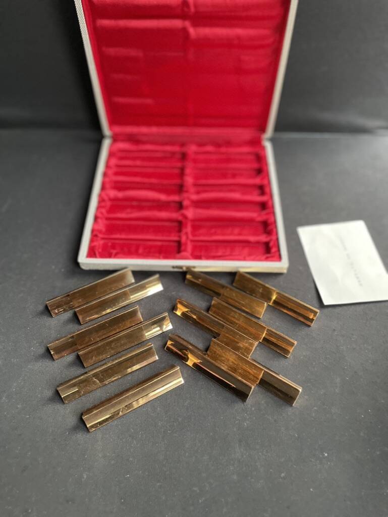 2968 and 2969 – Box of 12 gilded copper knife holders – Navarre factories in Évreux (Eure)