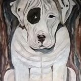 Painting portrait dog