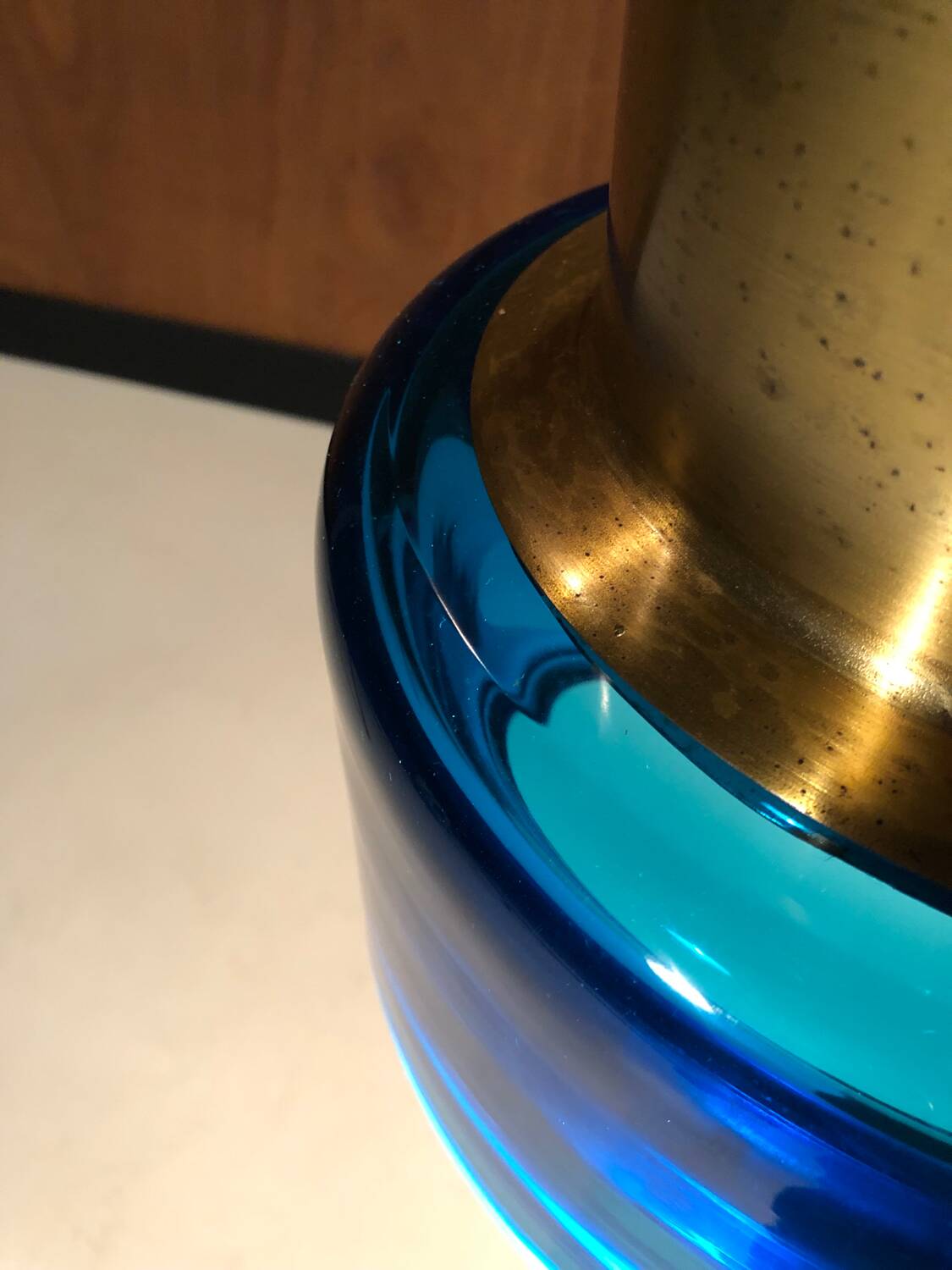 Brass and glass pendant light by Hans Agne Jakobsson 1970