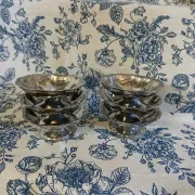 6 antique metal ice cream cups