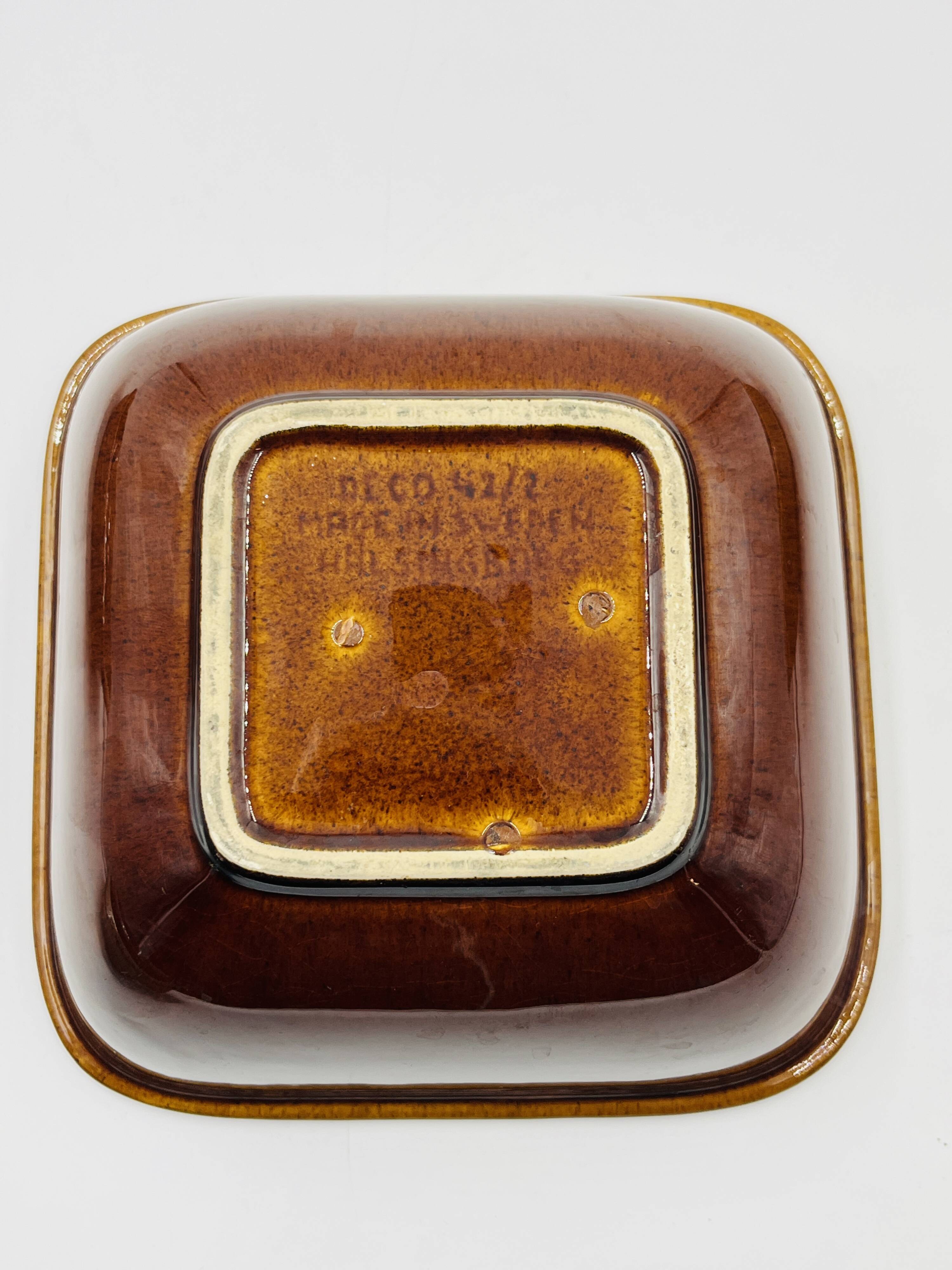 Lot 3 Square Plates Stoneware Deco Hälsingborg K.J. Svensson