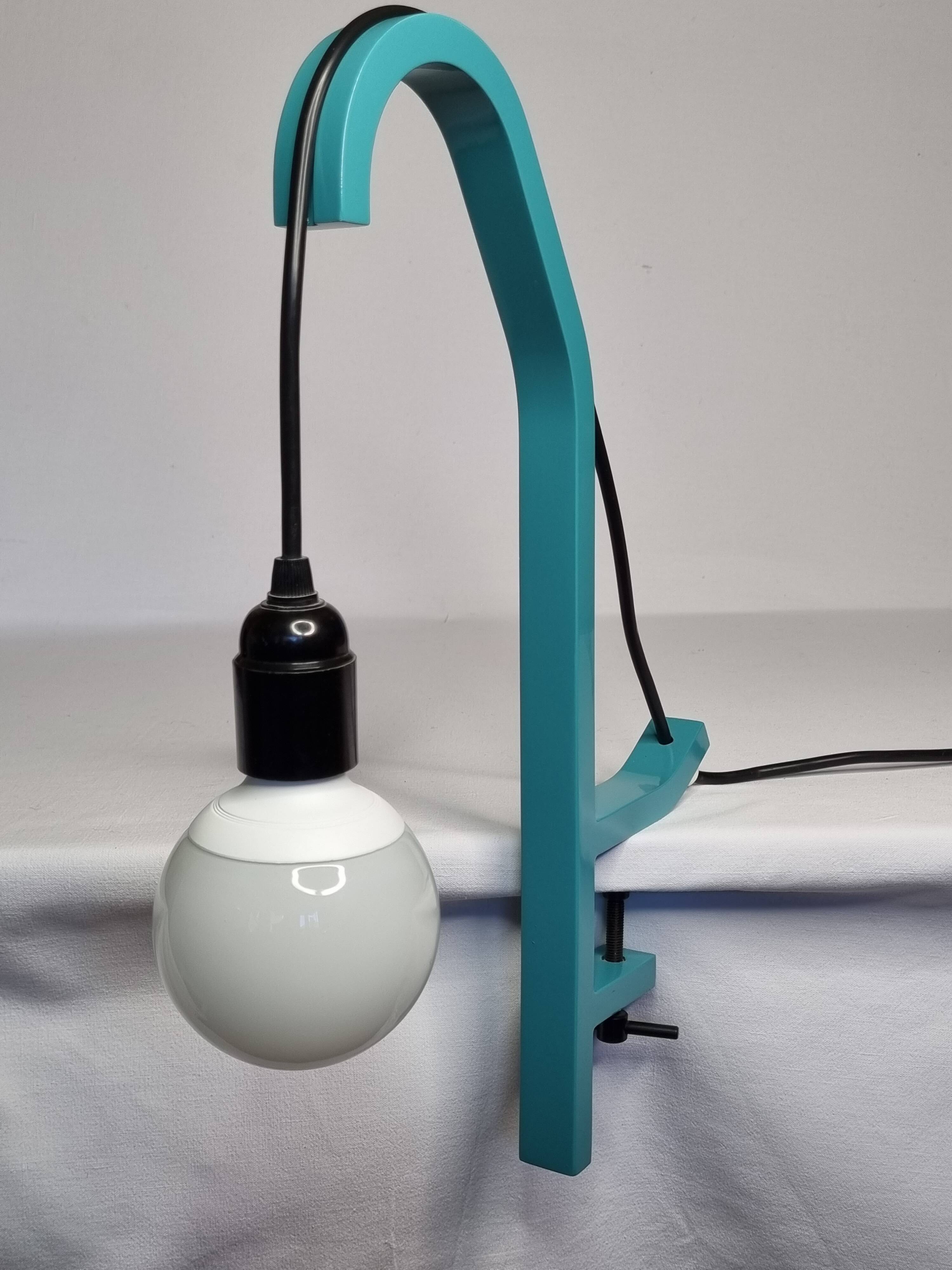Designer desk lamp model O10 turquoise blue by Guillaume Delvigne for Specimen Editions