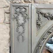 Important Antique Boiserie 176.5cm/158cm 19th Century Fireplace Mirror with Pitted Glass