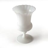 Striped white opaline vase coupe