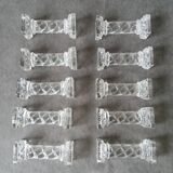 Set of 10 sèvres crystal knife holders