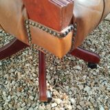Chesterfield desk chair in antique leather