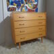 Chest of drawers vintage from the 60s in light wood