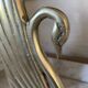 Pair of brass bookends, sculptural swans in Art Nouveau style.