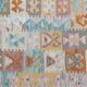 Handmade Grey Large  Kilim Rug, Geometric Flatweave Wool Carpet 294x218 cm