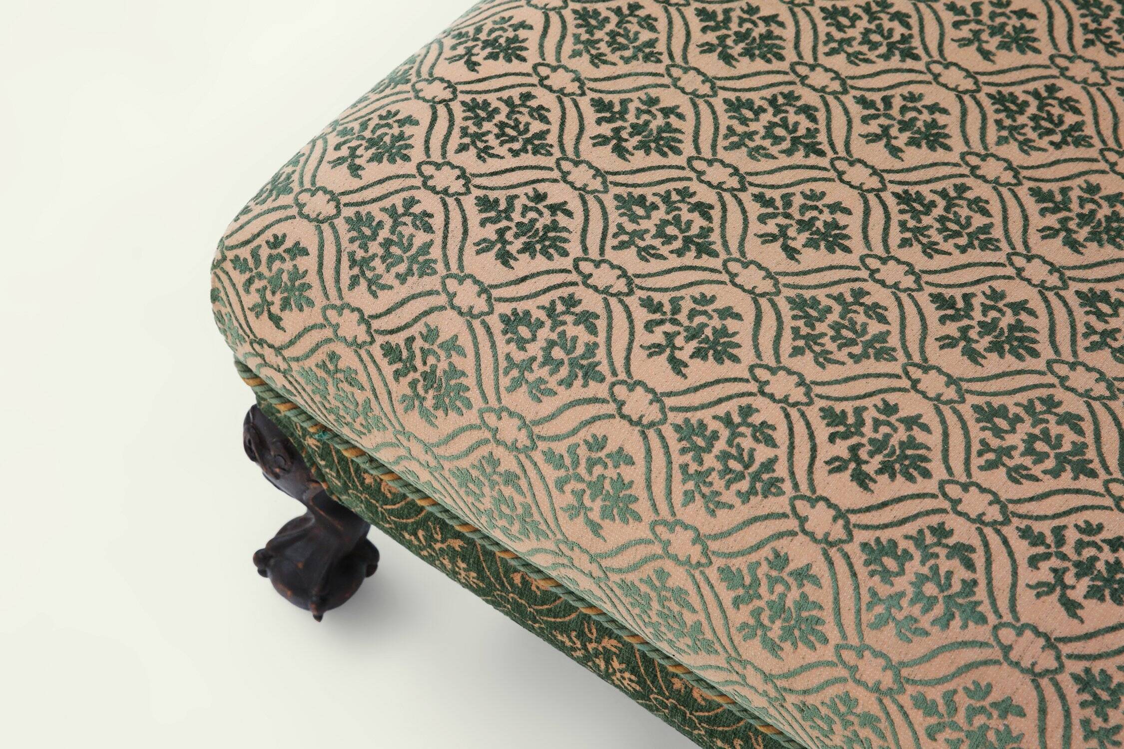 Large Victorian Sofa and Matching Ottoman, United Kingdom, 1890s