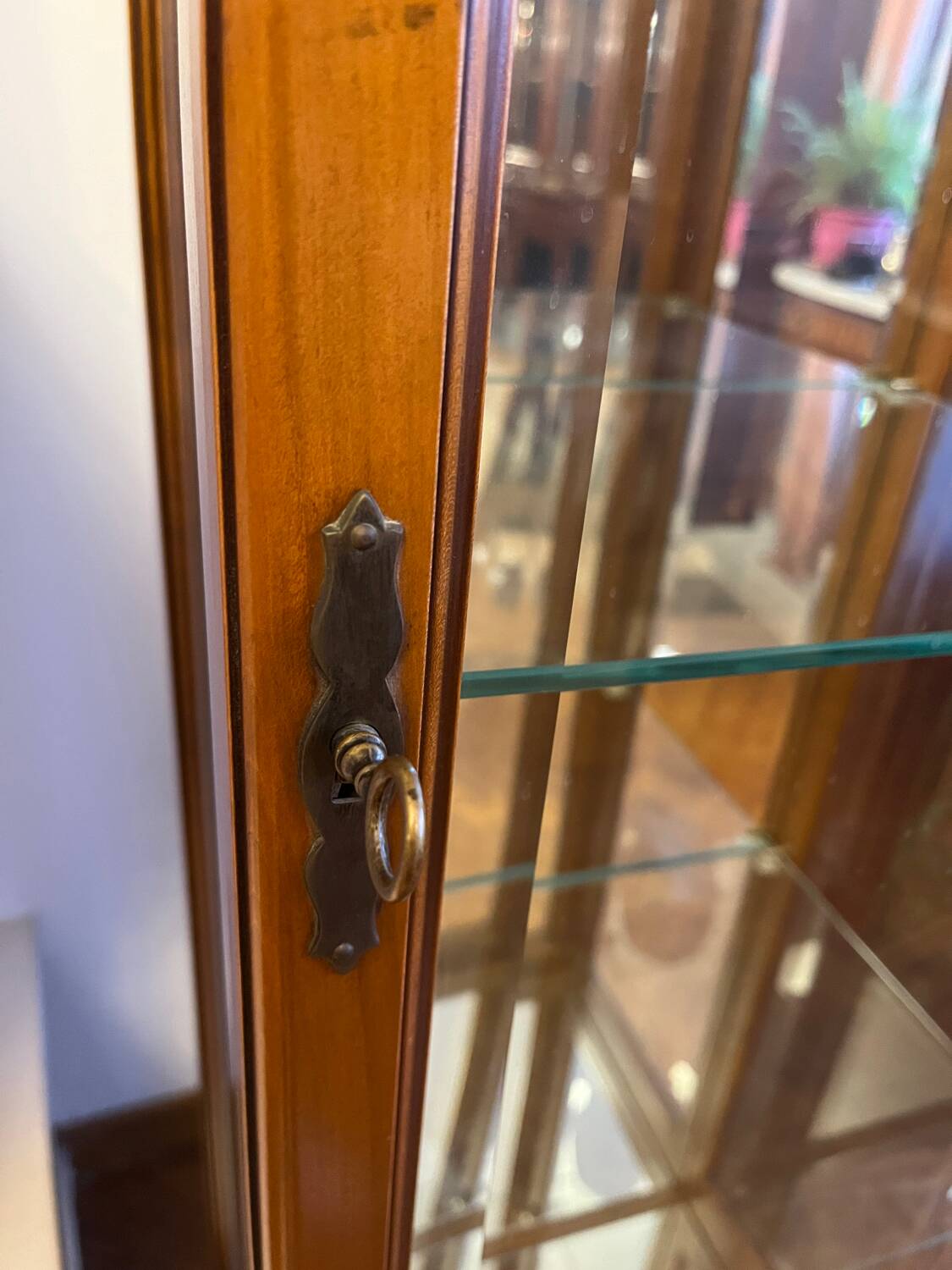 Cherry wood display cabinet