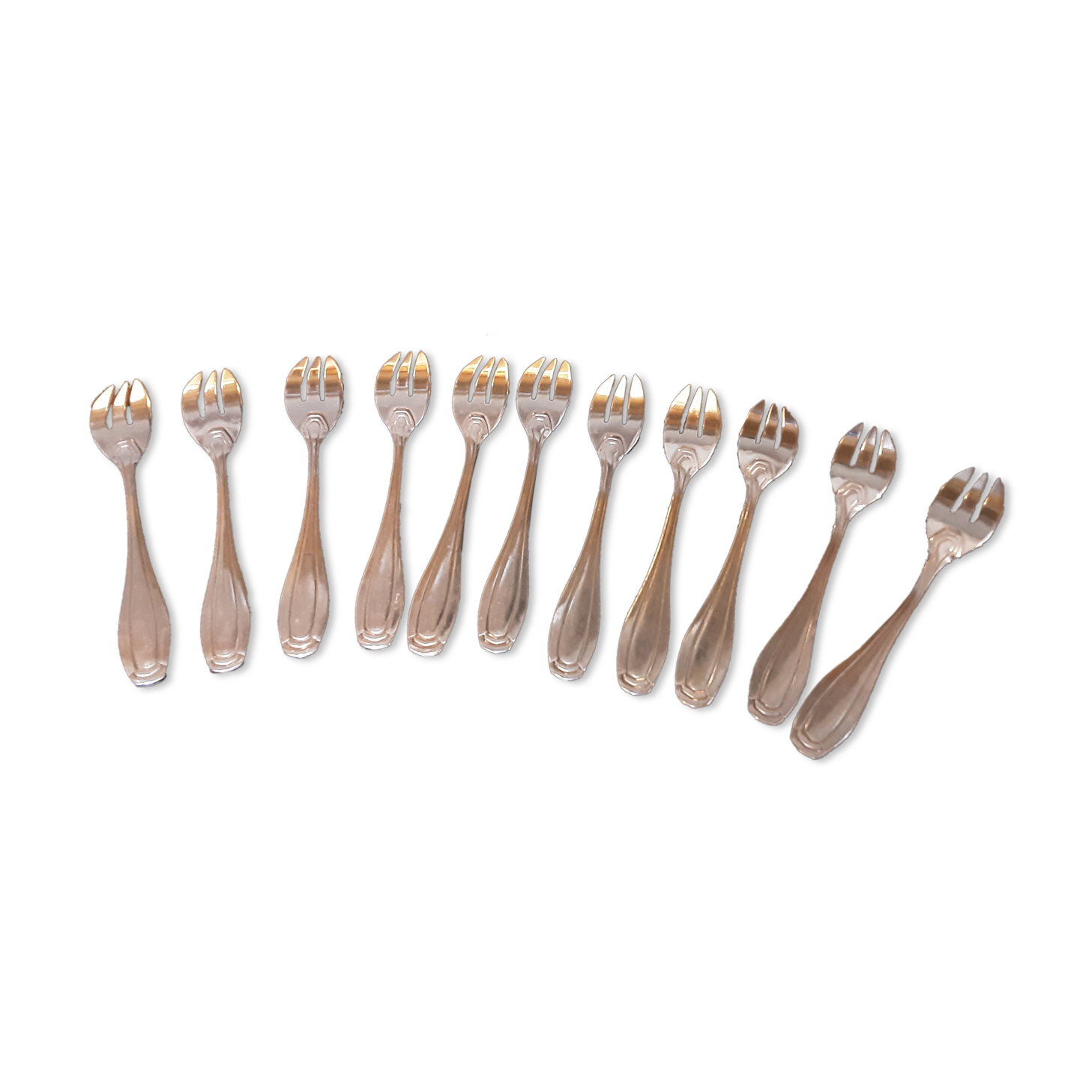 Silver metal dessert forks