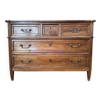 Commode d'époque Louis XVI en noyer massif