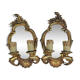 Pair of appliques in gilded bronze and Louis XV style mirror