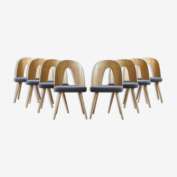 Ensemble de 8 chaises de salle à manger du milieu du siècle par A.Šuman, rembourrage personnalisable disponible