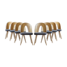 Ensemble de 8 chaises de salle à manger du milieu du siècle par A.Šuman, rembourrage personnalisable disponible