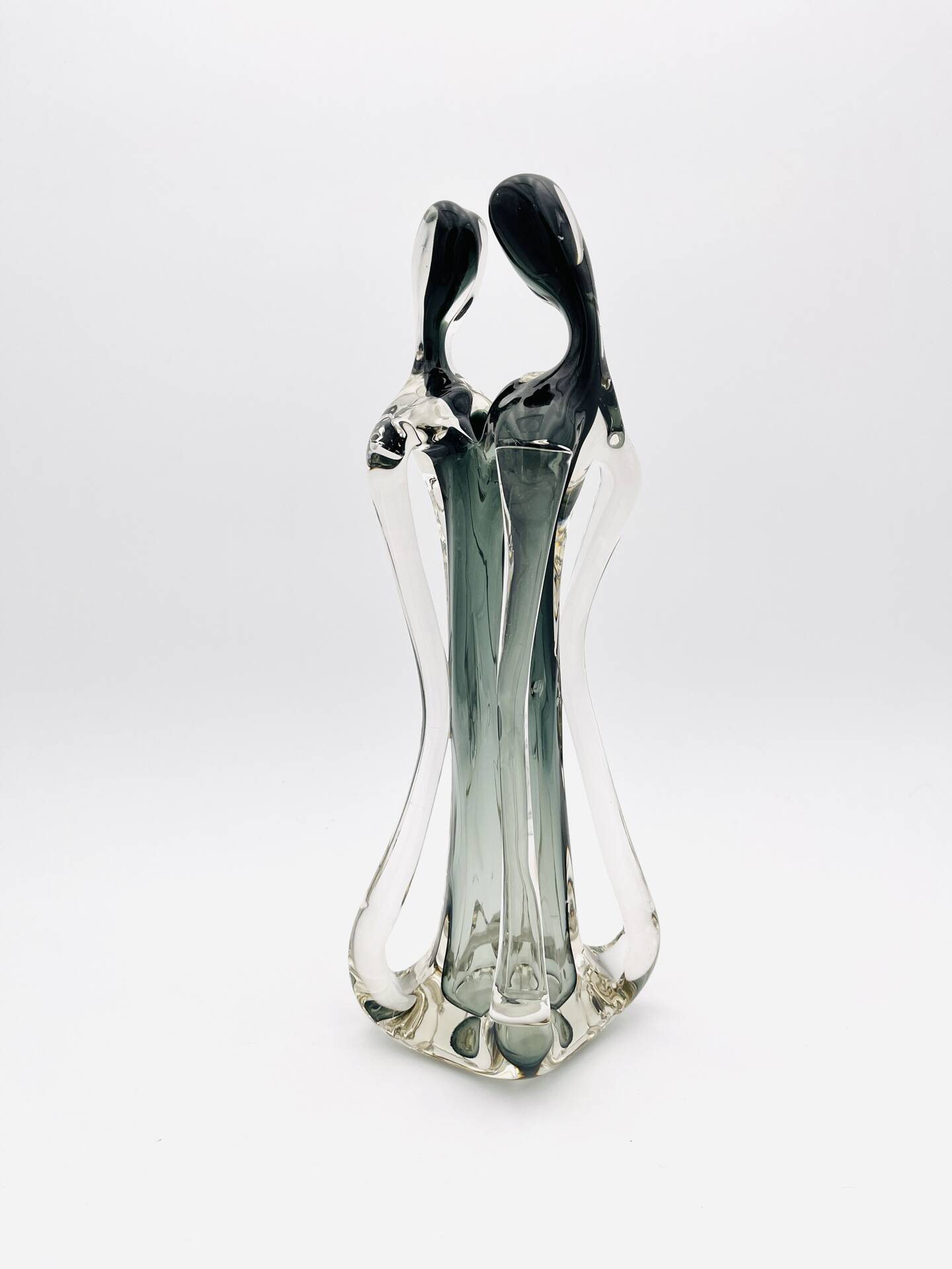 Vase Sculpture Murano Formia The Lovers Sommerso Smoke Green 33cm