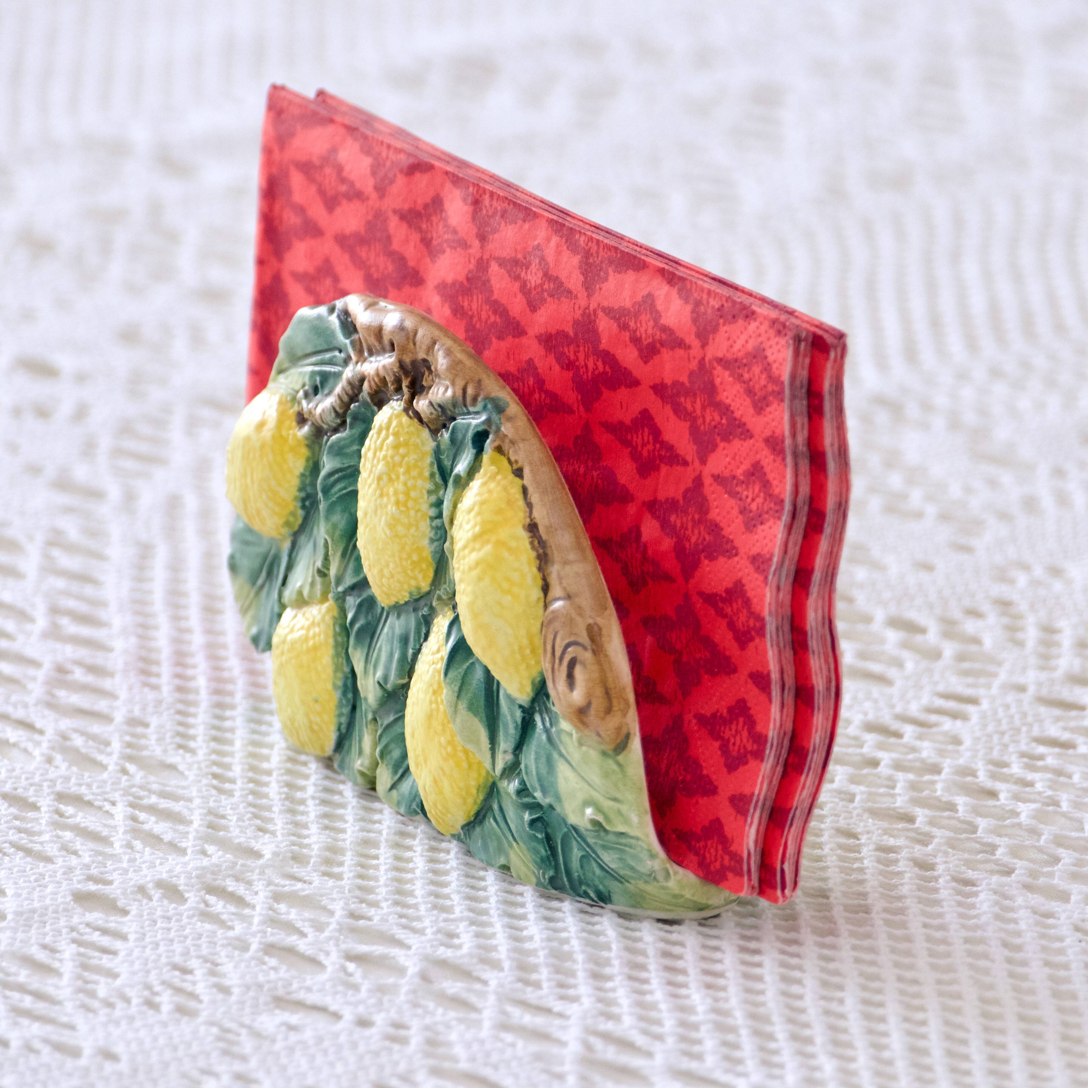 Bassano lemon slip napkin holder