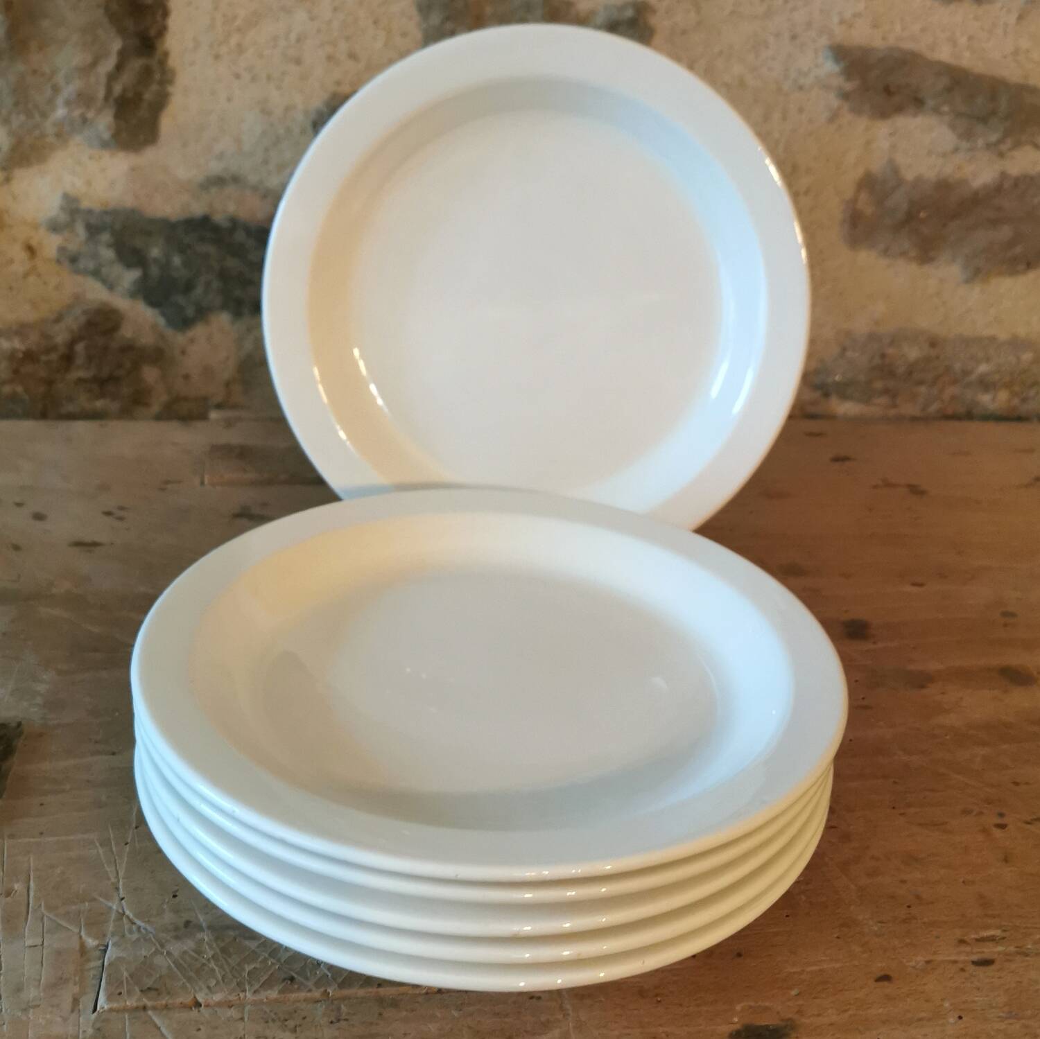 Vintage nesting dinner plates by Michel Hamon, Gien Prisunic