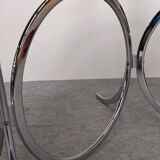 Chrome metal and smoked glass dining table, Italy circa 1970.