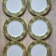 6 flat plates Cacharel floral decoration yellow and blue