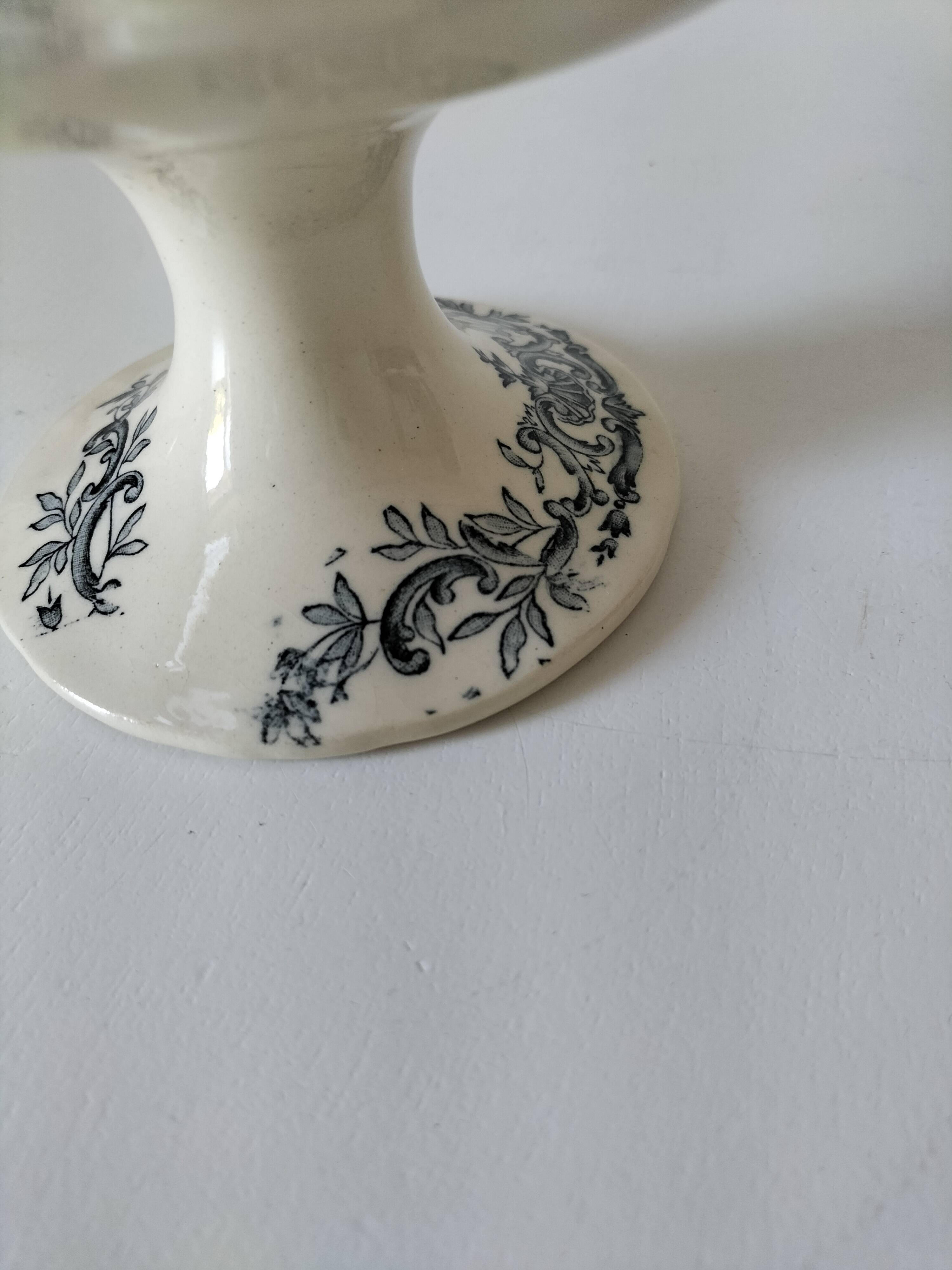 Compote dish on pedestal Longchamp, Régent model, period R. Charbonnier.