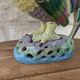 Polychrome decorative rooster in Paris Porcelain statue H30cm