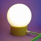 Lampe salon chevet bureau vintage opaline blanche "Jaune"