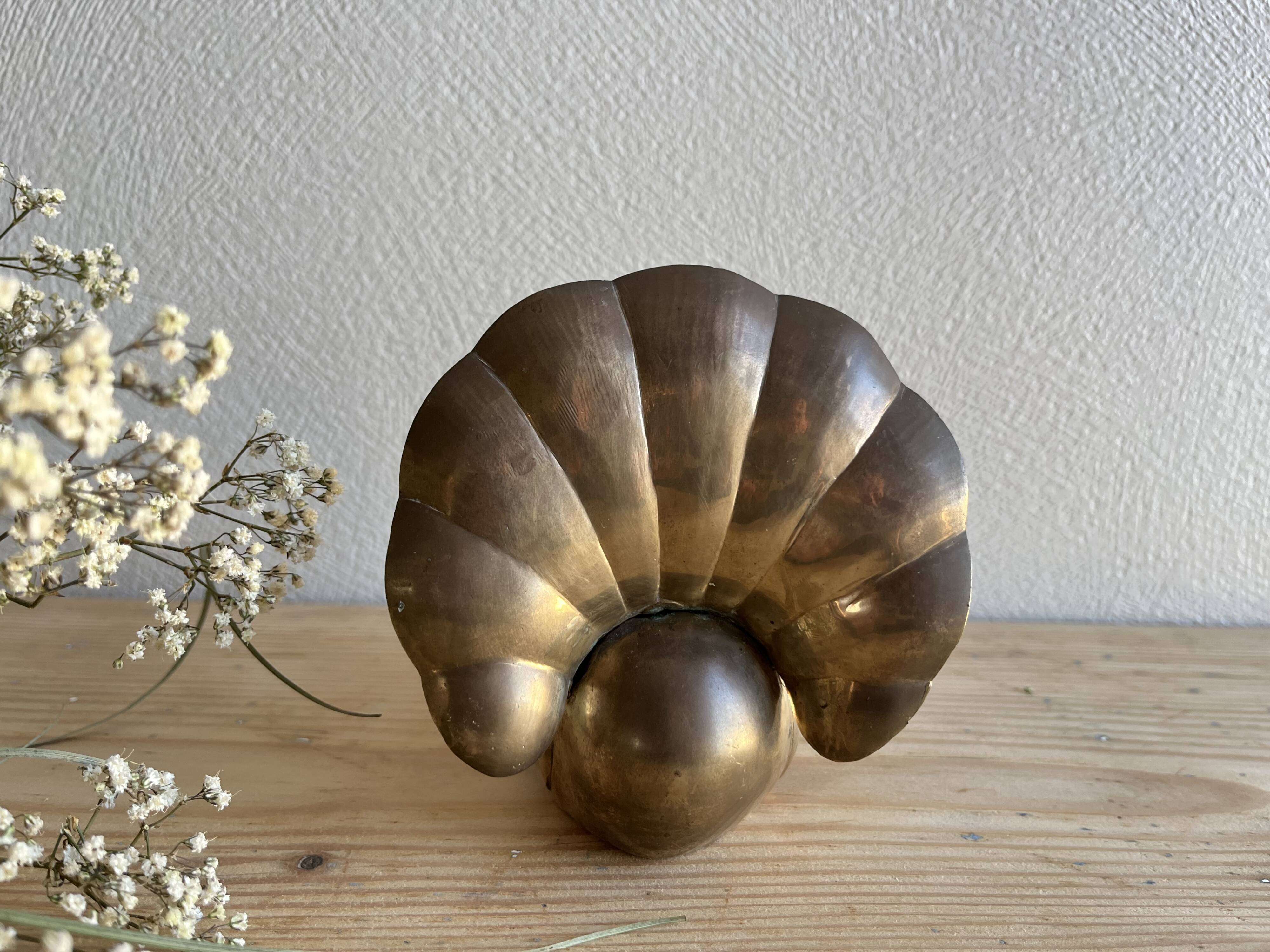 Peacock statuette in vintage brass