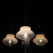 1960s Chrome Plated Chandelier with Murano Glass,  Italy