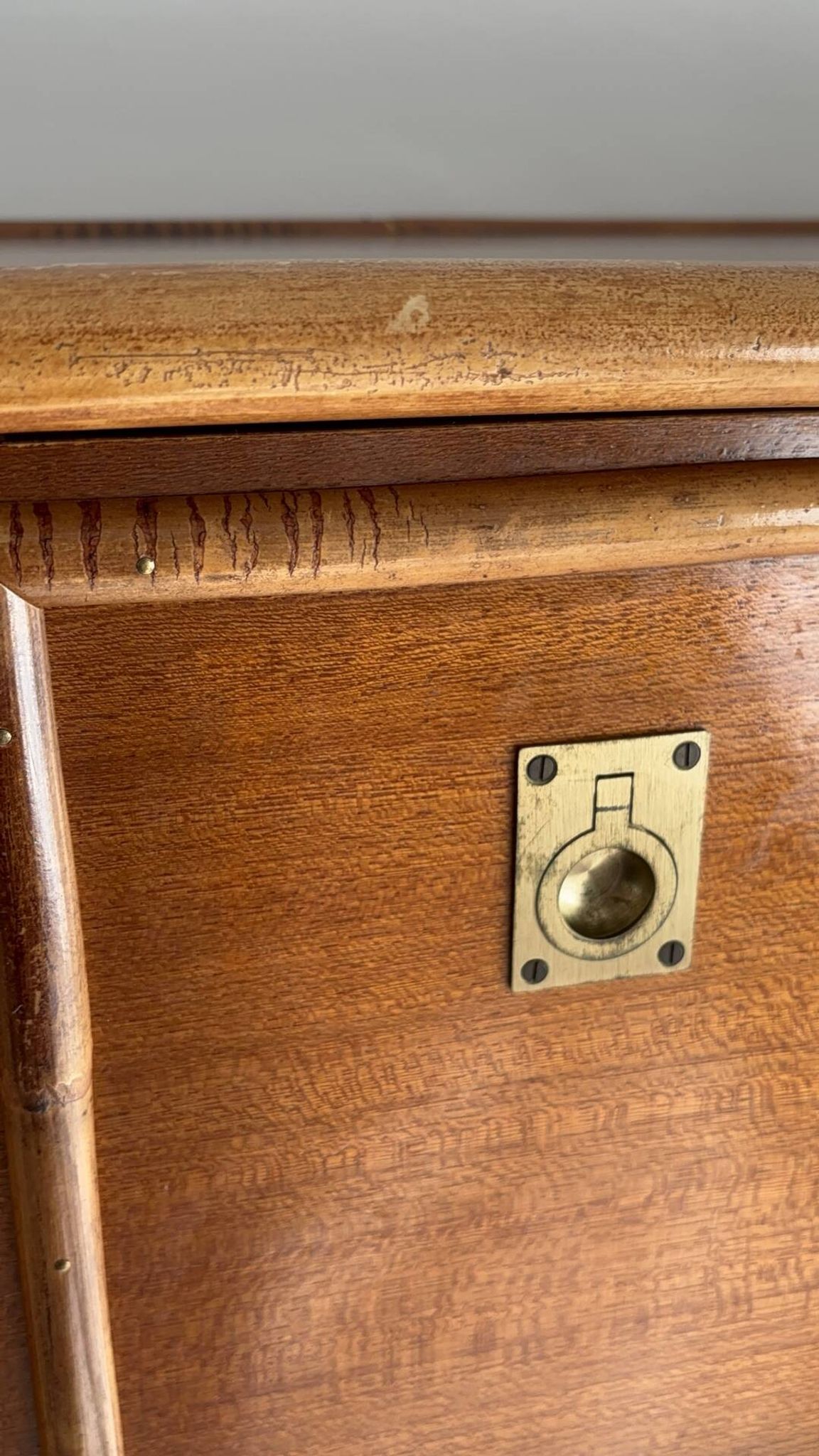 Dalvera wooden and bamboo chest of drawers, 1970