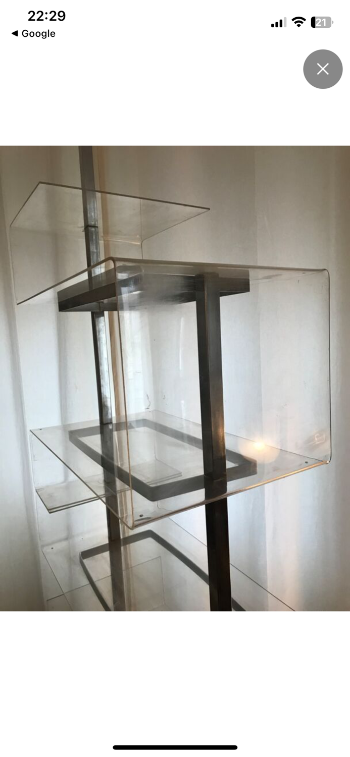 Metal and plexiglass shelf
