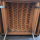 Fauteuil en skaï marron vintage