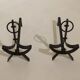 Pair of modernist wrought iron fire dogs