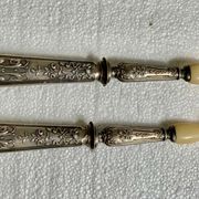 Salad cutlery in solid silver filled hallmark Minerva and horn style louis xv