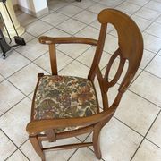 Pair of bridge armchairs in solid cherry wood