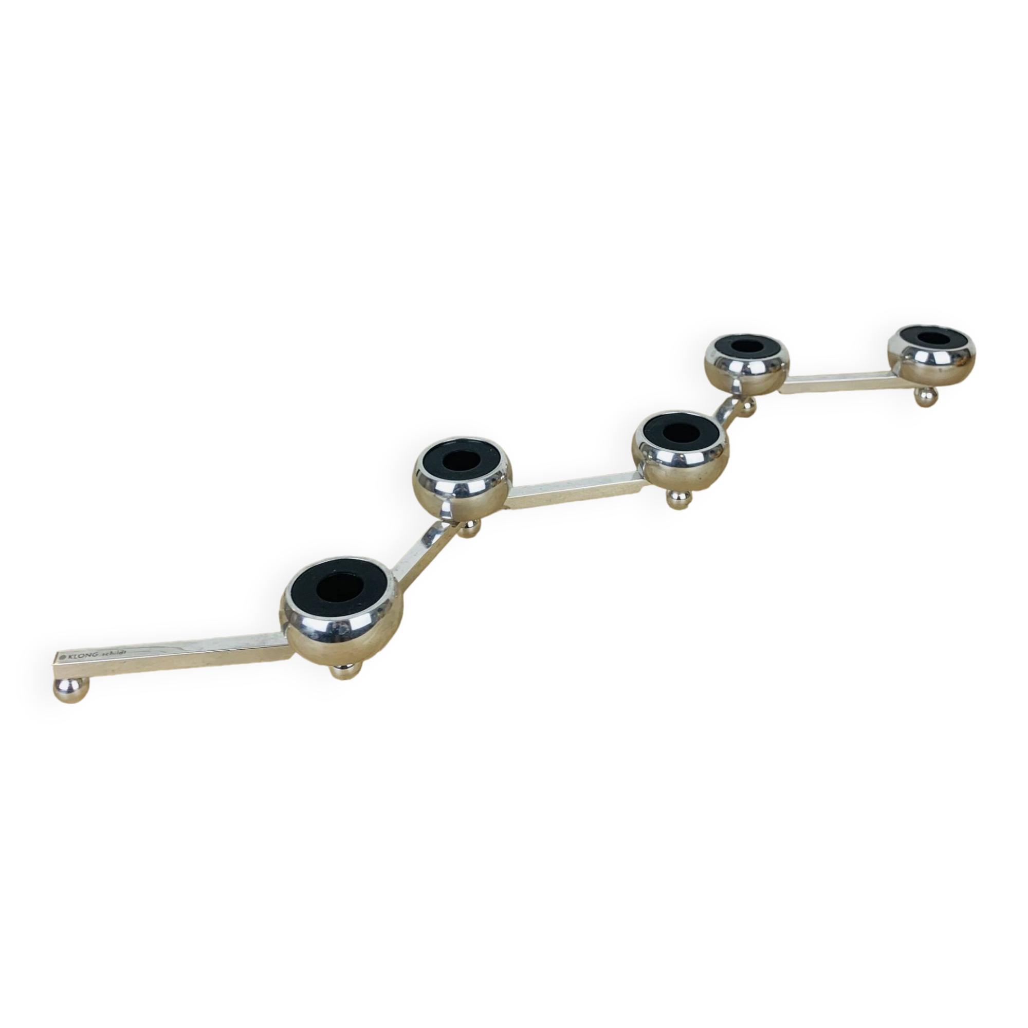 Constella modular candle holder design Klong Schildt chrome