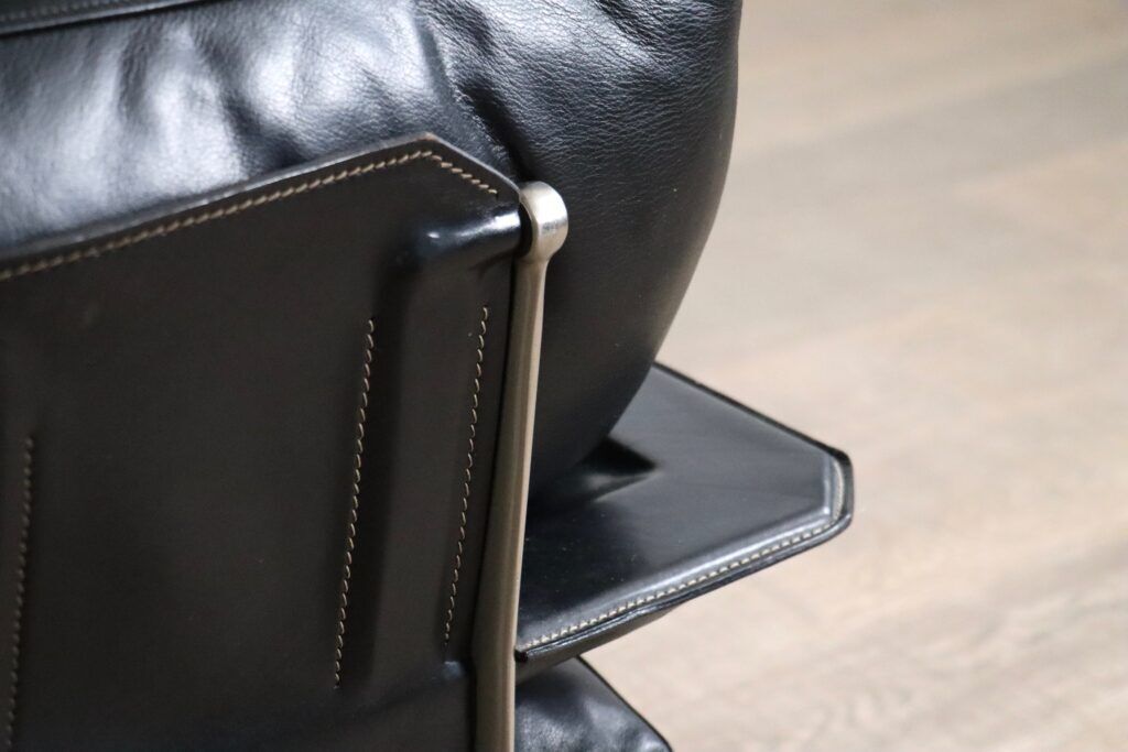 Canapé trois places Diesis en cuir noir, conçu par Antonio Citterio pour B&B Italia, années 1970