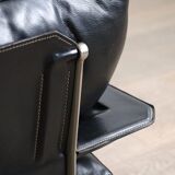 Canapé trois places Diesis en cuir noir, conçu par Antonio Citterio pour B&B Italia, années 1970