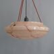 Large Art Deco pendant lamp in marbled glass with rope suspension, 1920s-1930s