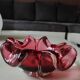 Vide poche forme florale/Corolle. Murano Italie/Chambord par Fratelli Toso. En verre soufflé rose. Diam 18 cm