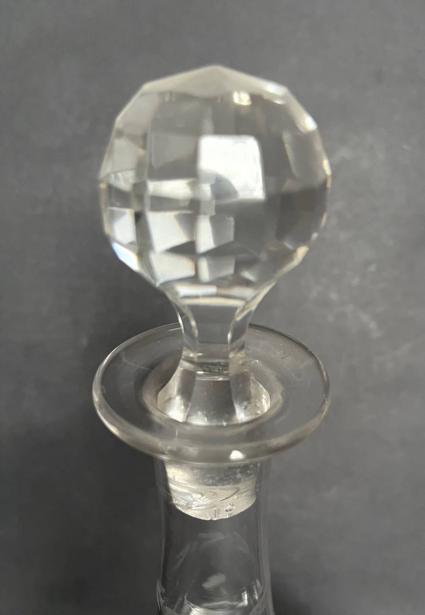 Etched glass carafe