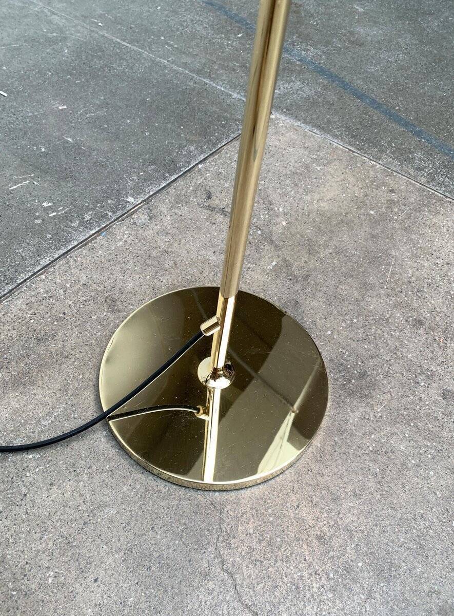 German Vintage Floor Lamp in Hollywood Regency Style in Brass by Florian Schulz
