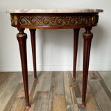 Table d’appont style Louis XVI en bois ,marbre et laiton
