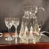 Chiseled glass pitcher