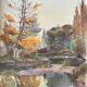 Tableau Aquarelle de Paul Monnier "Longvic" cf. Dijon" 1914