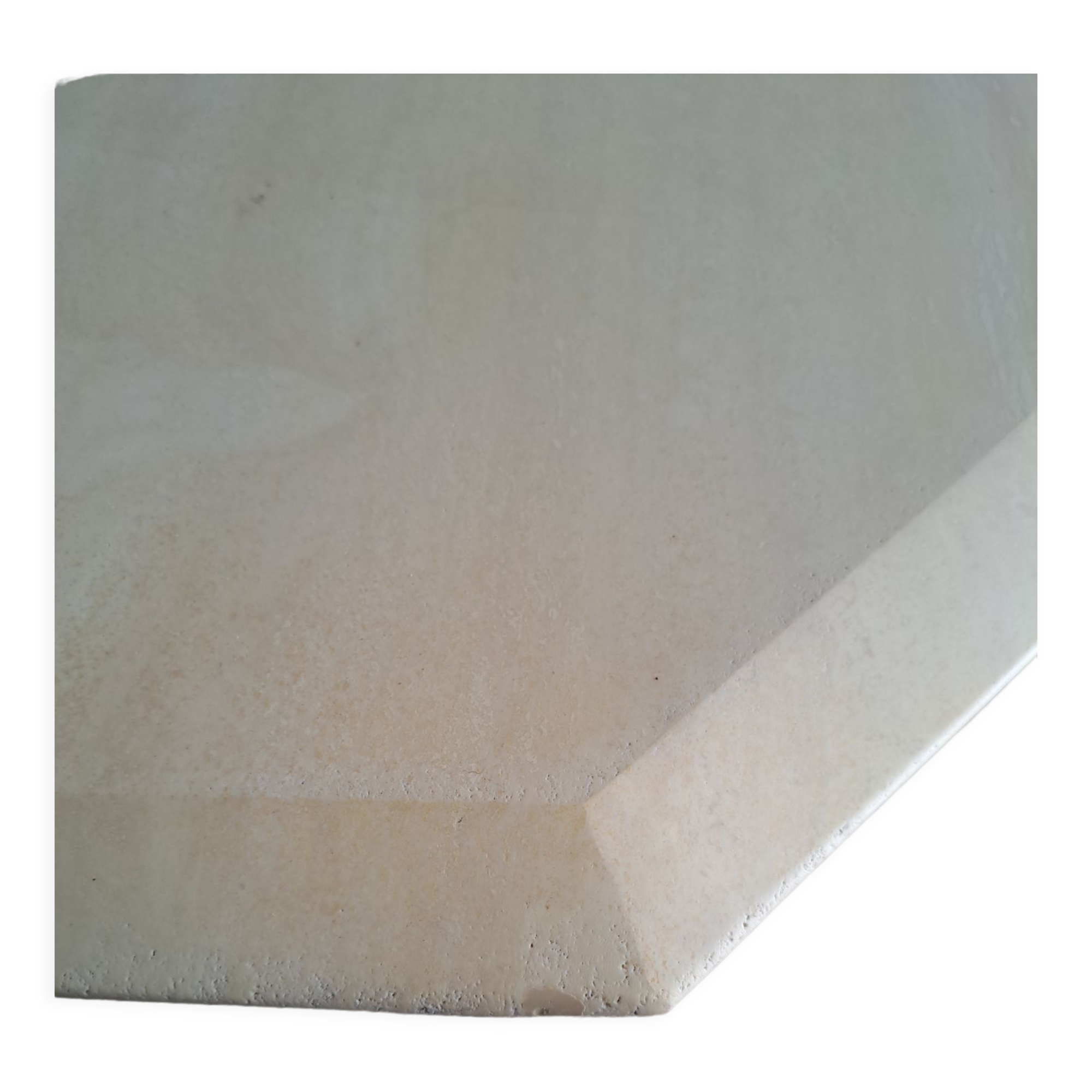 Hexagonal travertine dining table 80s
