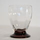 Set of 8 art deco wine or water glasses and red-brown coloured foot